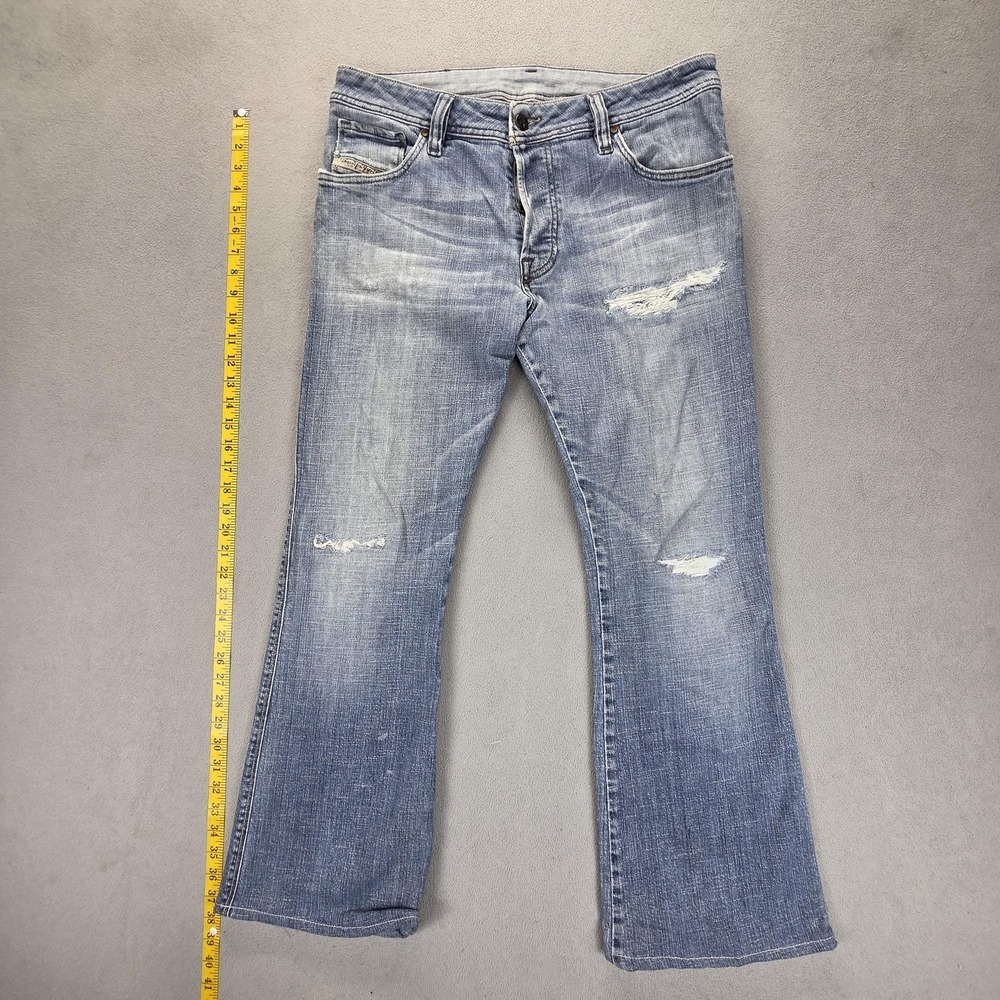 Diesel Jeans Mens 33x30 Blue Light Wash Bootcut Button Fly Made in Italy